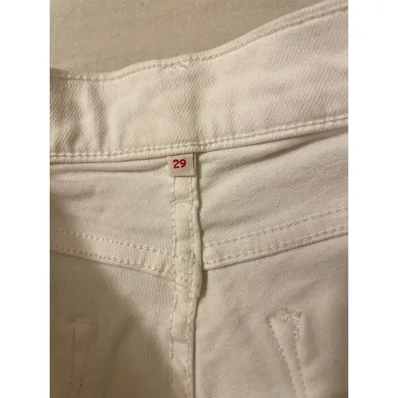 Levi's‎ White Denim Bermuda Shorts Womens Size 29 Cuffed Casual - Picture 3 of 6